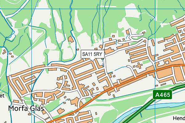 SA11 5RY map - OS VectorMap District (Ordnance Survey)