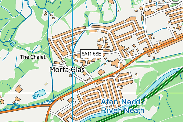 SA11 5SE map - OS VectorMap District (Ordnance Survey)