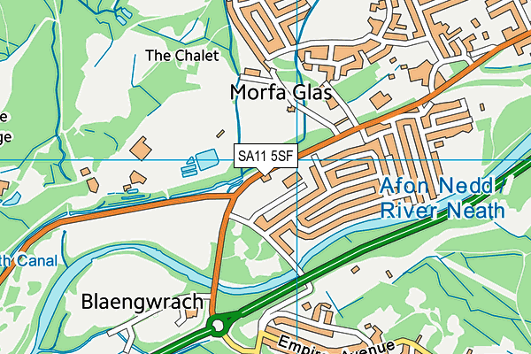 SA11 5SF map - OS VectorMap District (Ordnance Survey)