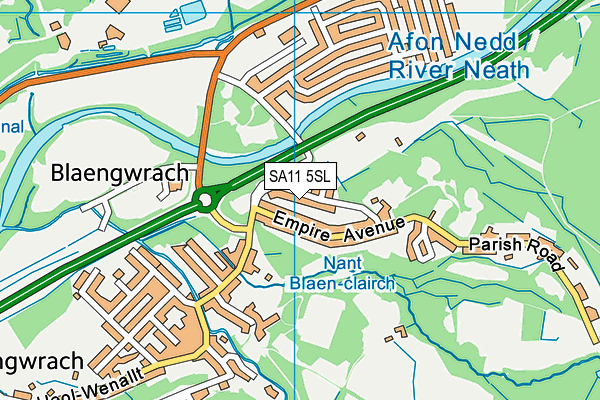 SA11 5SL map - OS VectorMap District (Ordnance Survey)