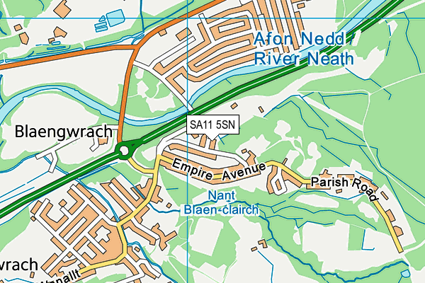 SA11 5SN map - OS VectorMap District (Ordnance Survey)