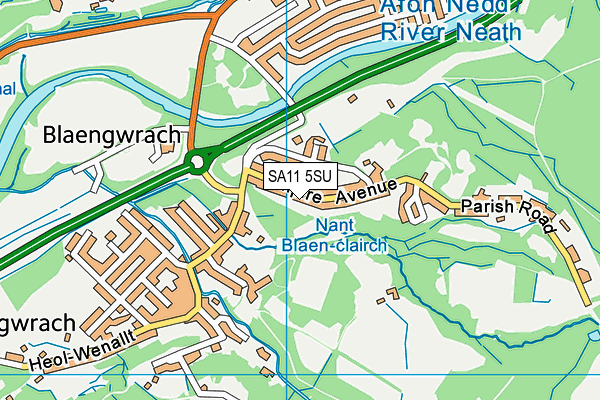 SA11 5SU map - OS VectorMap District (Ordnance Survey)