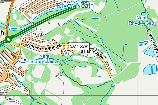 SA11 5SW map - OS VectorMap District (Ordnance Survey)