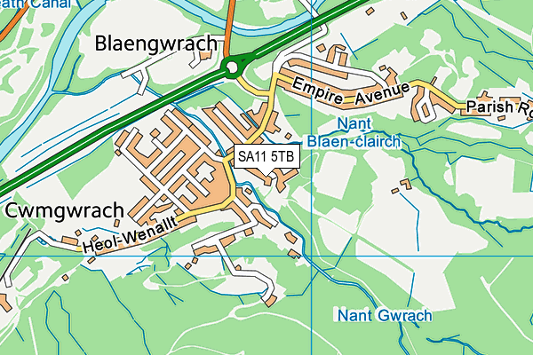 SA11 5TB map - OS VectorMap District (Ordnance Survey)