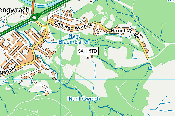 SA11 5TD map - OS VectorMap District (Ordnance Survey)