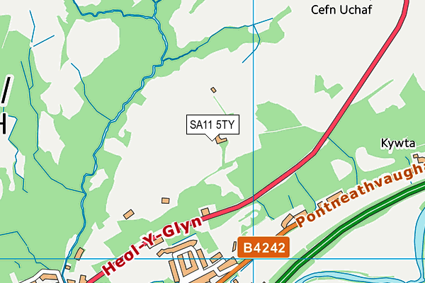 SA11 5TY map - OS VectorMap District (Ordnance Survey)