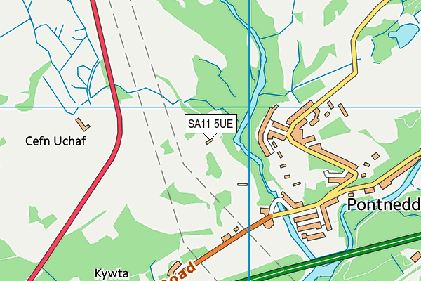 SA11 5UE map - OS VectorMap District (Ordnance Survey)