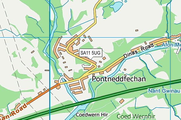 SA11 5UG map - OS VectorMap District (Ordnance Survey)