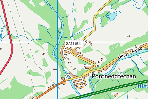 SA11 5UL map - OS VectorMap District (Ordnance Survey)