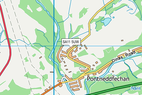 SA11 5UW map - OS VectorMap District (Ordnance Survey)