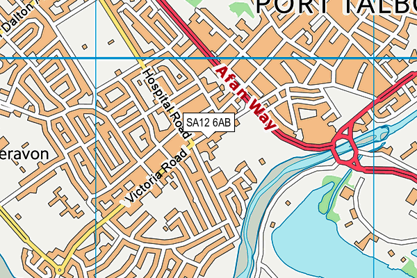 SA12 6AB map - OS VectorMap District (Ordnance Survey)