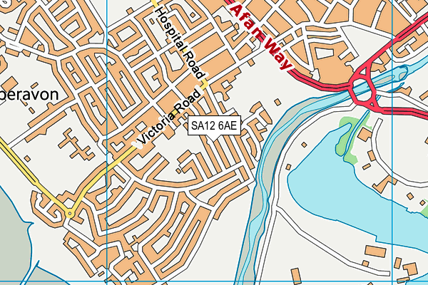 SA12 6AE map - OS VectorMap District (Ordnance Survey)