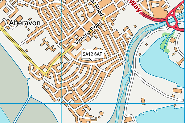 SA12 6AF map - OS VectorMap District (Ordnance Survey)