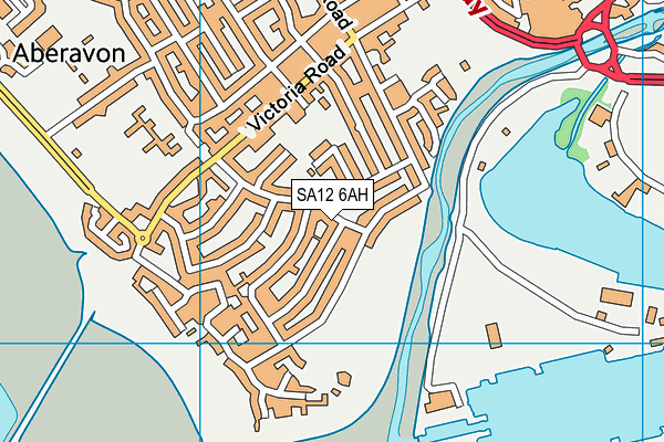 SA12 6AH map - OS VectorMap District (Ordnance Survey)