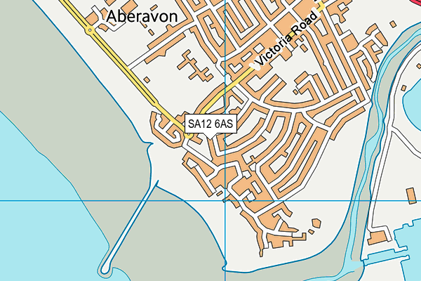 SA12 6AS map - OS VectorMap District (Ordnance Survey)