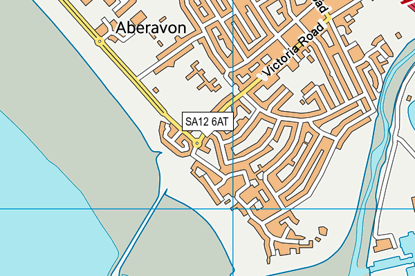 SA12 6AT map - OS VectorMap District (Ordnance Survey)
