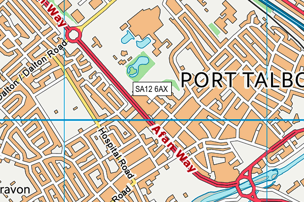 SA12 6AX map - OS VectorMap District (Ordnance Survey)