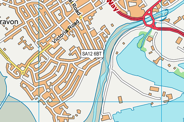 SA12 6BT map - OS VectorMap District (Ordnance Survey)