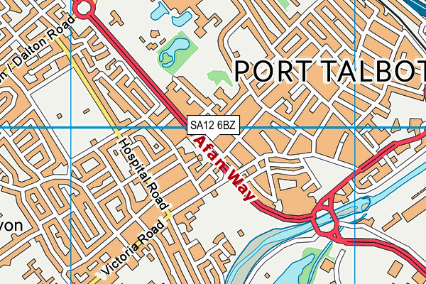 SA12 6BZ map - OS VectorMap District (Ordnance Survey)