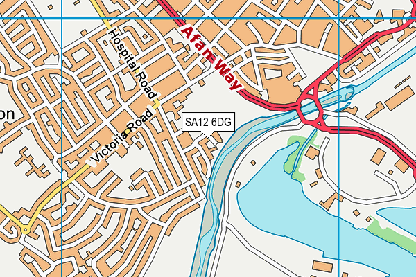 SA12 6DG map - OS VectorMap District (Ordnance Survey)