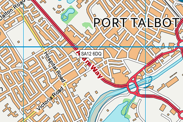 SA12 6DQ map - OS VectorMap District (Ordnance Survey)