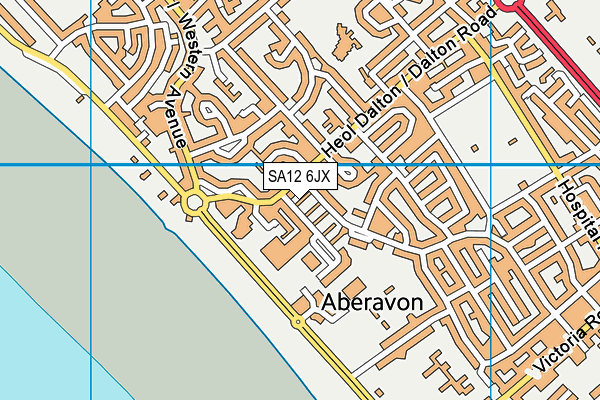 SA12 6JX map - OS VectorMap District (Ordnance Survey)