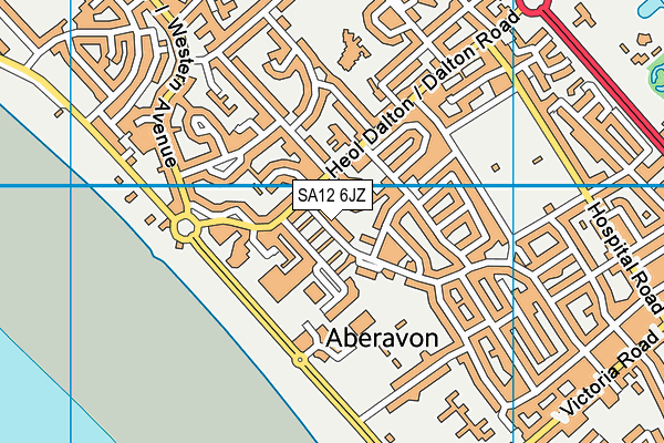 SA12 6JZ map - OS VectorMap District (Ordnance Survey)