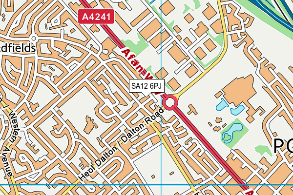 SA12 6PJ map - OS VectorMap District (Ordnance Survey)