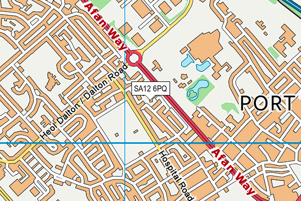 SA12 6PQ map - OS VectorMap District (Ordnance Survey)