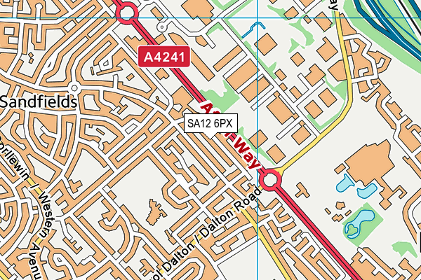 SA12 6PX map - OS VectorMap District (Ordnance Survey)