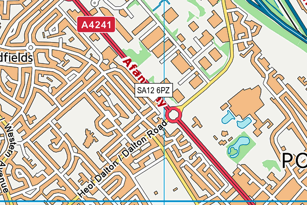 SA12 6PZ map - OS VectorMap District (Ordnance Survey)
