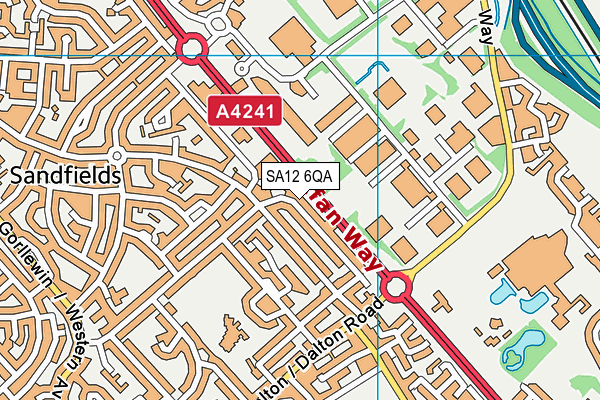 SA12 6QA map - OS VectorMap District (Ordnance Survey)