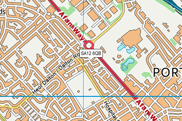 SA12 6QB map - OS VectorMap District (Ordnance Survey)