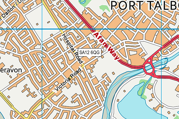 SA12 6QG map - OS VectorMap District (Ordnance Survey)