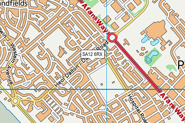 SA12 6RX map - OS VectorMap District (Ordnance Survey)