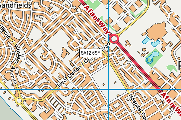 SA12 6SF map - OS VectorMap District (Ordnance Survey)