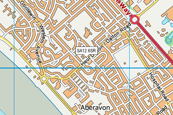 SA12 6SR map - OS VectorMap District (Ordnance Survey)