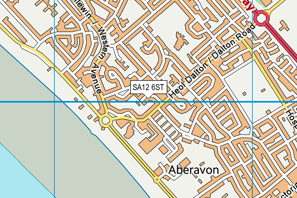 SA12 6ST map - OS VectorMap District (Ordnance Survey)