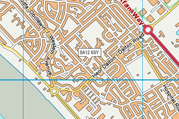 SA12 6SY map - OS VectorMap District (Ordnance Survey)