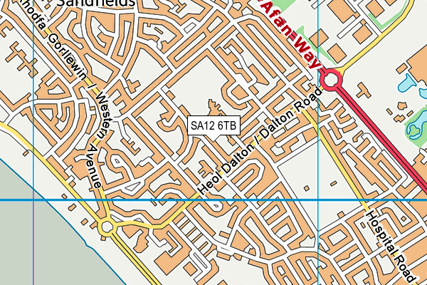 SA12 6TB map - OS VectorMap District (Ordnance Survey)