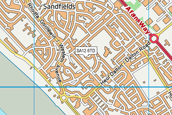 SA12 6TD map - OS VectorMap District (Ordnance Survey)