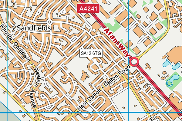 SA12 6TG map - OS VectorMap District (Ordnance Survey)