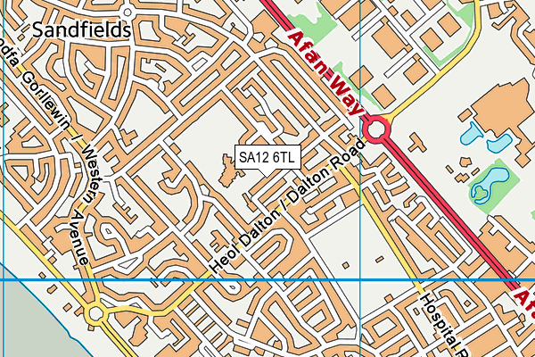 SA12 6TL map - OS VectorMap District (Ordnance Survey)