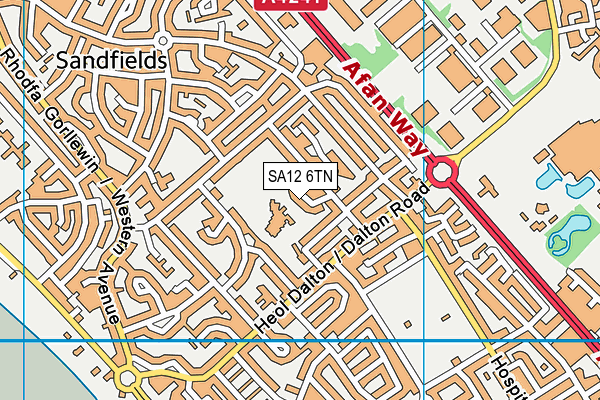 SA12 6TN map - OS VectorMap District (Ordnance Survey)