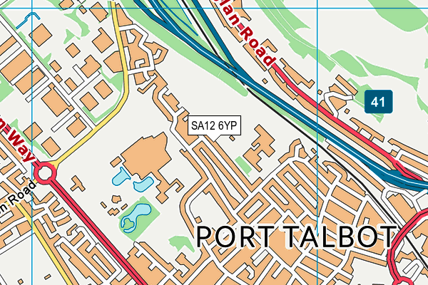 SA12 6YP map - OS VectorMap District (Ordnance Survey)