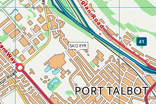 SA12 6YR map - OS VectorMap District (Ordnance Survey)