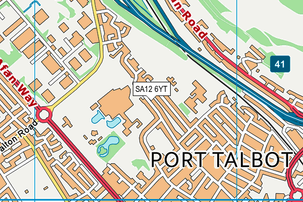 SA12 6YT map - OS VectorMap District (Ordnance Survey)