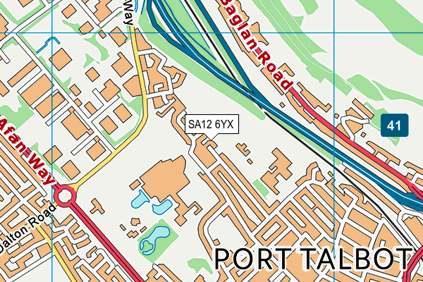 SA12 6YX map - OS VectorMap District (Ordnance Survey)