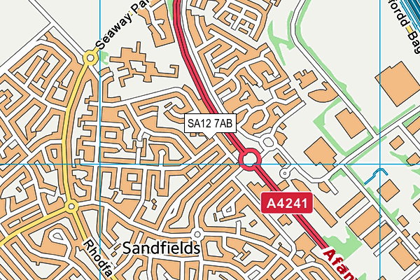 SA12 7AB map - OS VectorMap District (Ordnance Survey)