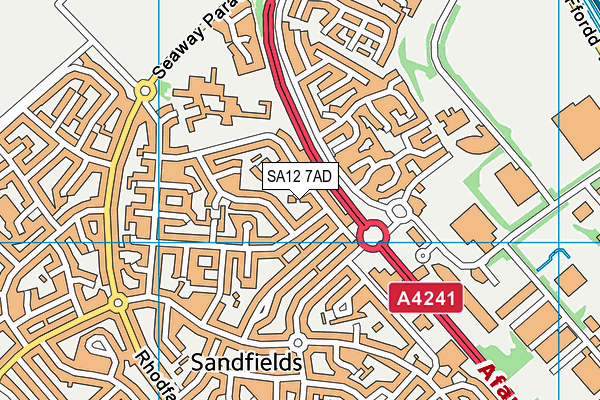 SA12 7AD map - OS VectorMap District (Ordnance Survey)